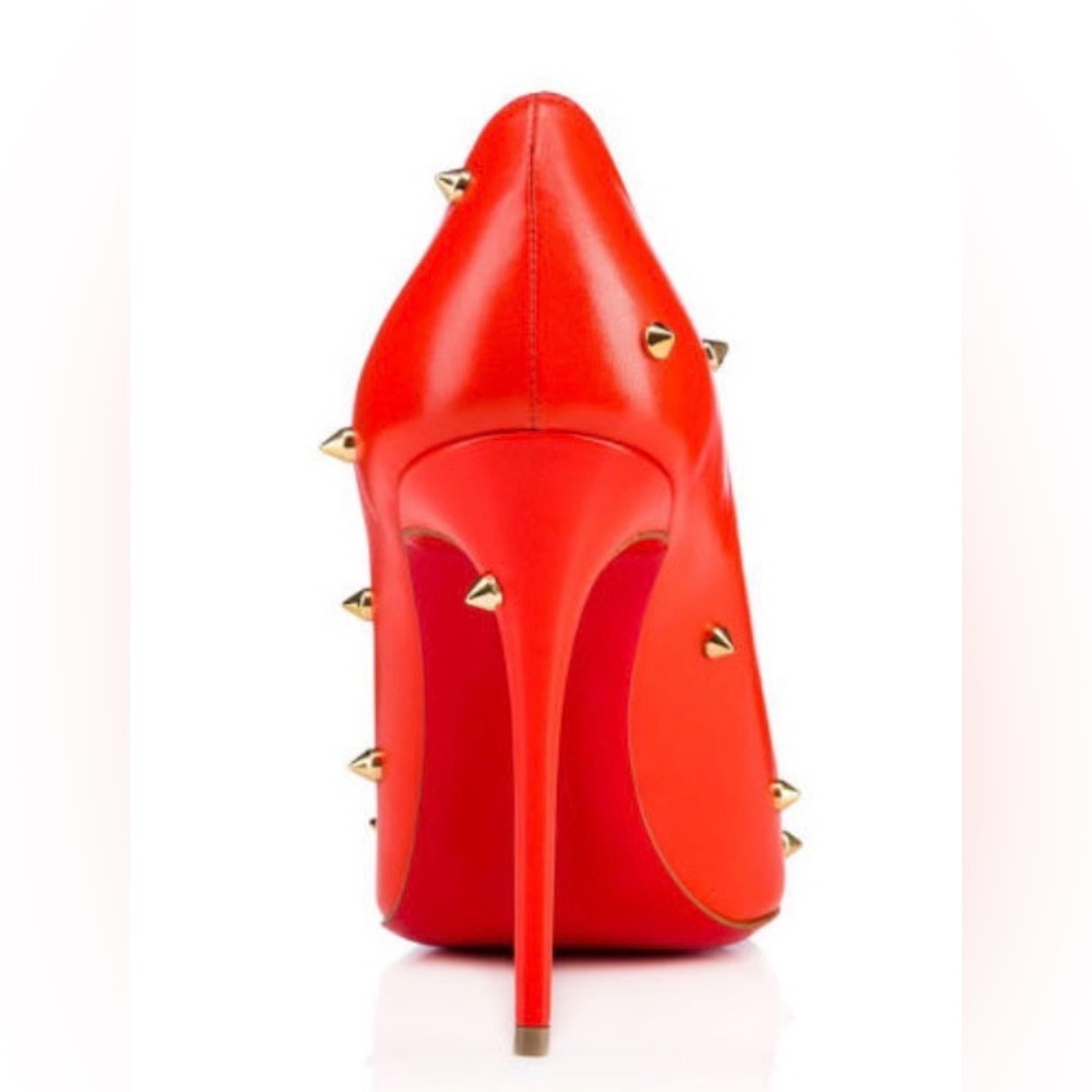 EUC [Christian Louboutin] Degraspike Red Stiletto Heels Pumps Women’s 37 / US 7 - Picture 5 of 16